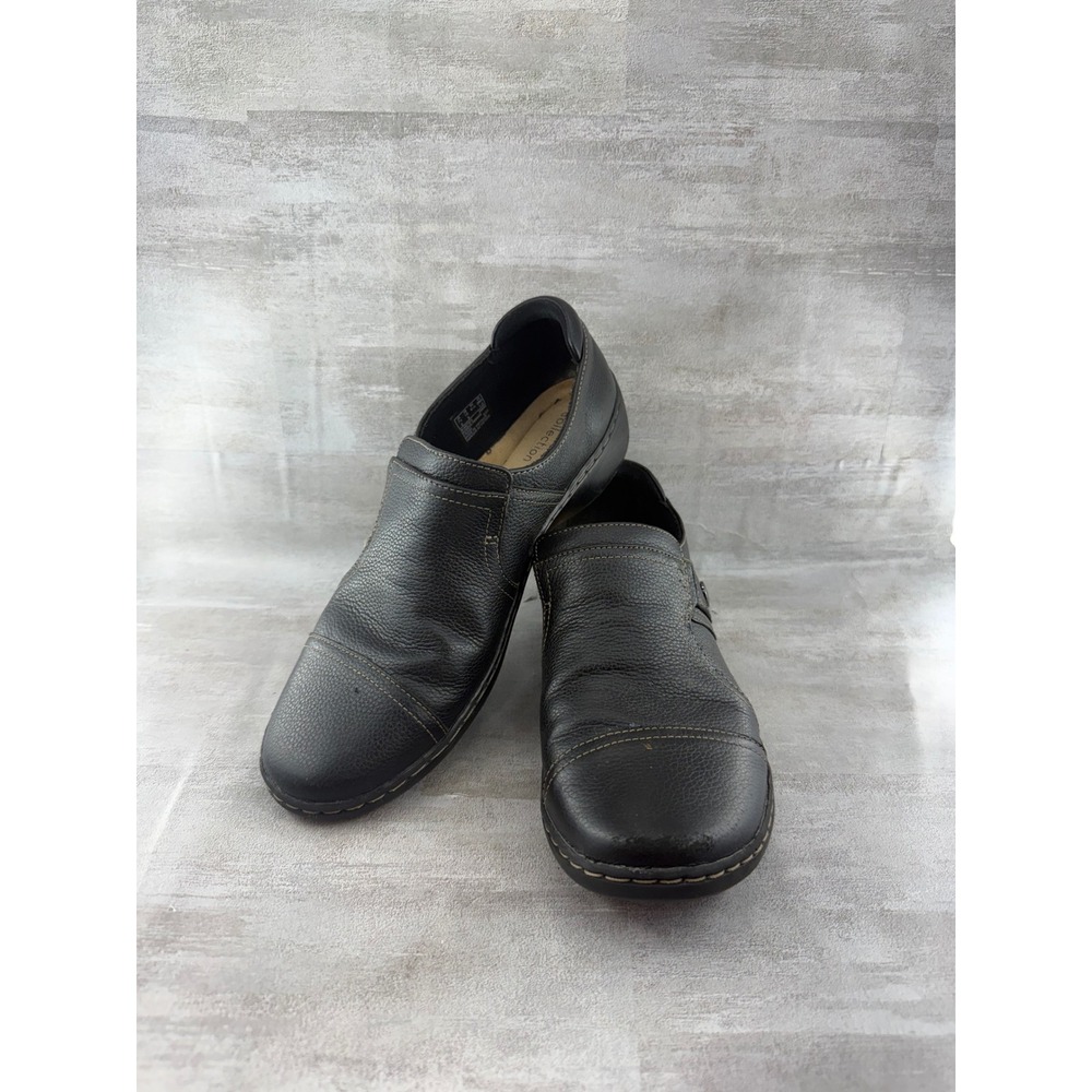 Clarks Collection Cheyn Madi Black Leather Slip On Loafers Women Sz 10N